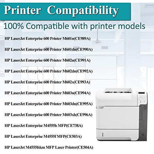 Compatible 2 Pack-Black 90A | CE390A Toner Cartridge Used for HP Laserjet Enterprise 600 Printer M601n,M601dn,M602n,M602dn,M603xh;HP Laserjet Enterprise M4555h MFP,Pro M4555fskm MFP Laser Printer.