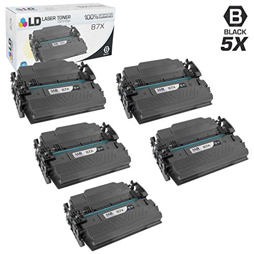 LD Compatible Toner Cartridge Replacement for HP 87X CF287X High Yield (Black, 5-Pack)