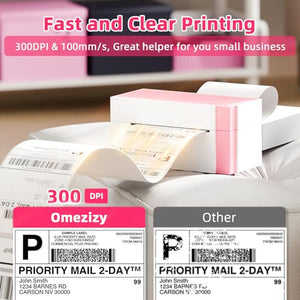 Omezizy WiFi Shipping Label Printer 4x6, 300DPI Wireless for Small Business