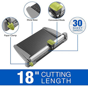 Swingline Paper Trimmer, Rotary Paper Cutter, 18" Cut Length, 30 Sheet Capacity, Commercial, Heavy Duty, SmartCut (9618)