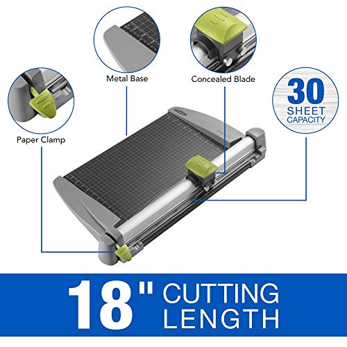 Swingline Paper Trimmer, Rotary Paper Cutter, 18" Cut Length, 30 Sheet Capacity, Commercial, Heavy Duty, SmartCut (9618)