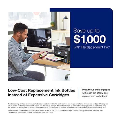 Epson EcoTank ET-4850 Wireless All-in-One Cartridge-Free Supertank Printer with Scanner, Copier, Fax, ADF and Ethernet – The Perfect Printer for Your Office - Black