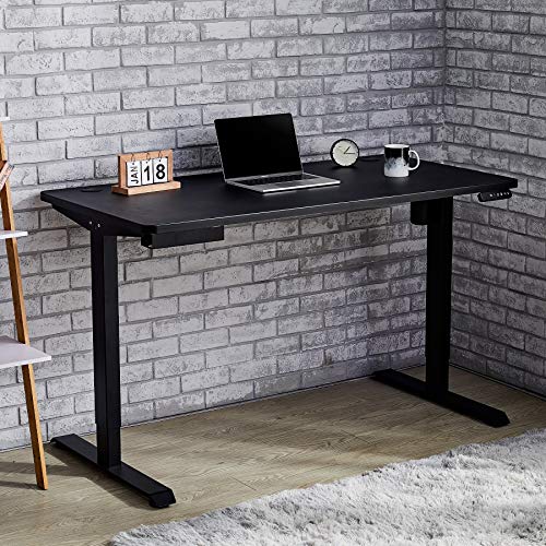 VONLUCE Height Adjustable Computer Desk | 48x24 inch Electric Standing Desk for Home Office | Electric Stand Up Desk with Under Desk Cable Management | One Piece Top Ergonomic Sit Stand Desk, Black