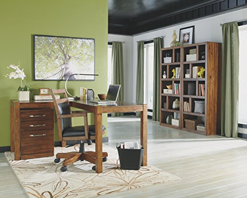 Ashley Furniture Signature Design - Lobink Bookcase - 9 Storage Different Size Cubbies - Brown Finish
