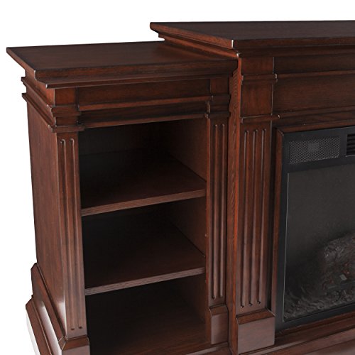 Southern Enterprises Rider Widescreen Electric Fireplace with Bookcase, Espresso Finish
