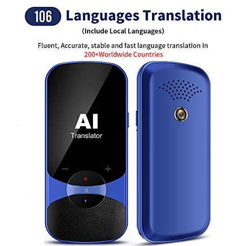 Translator Device Offline Translation Assistance Super Accuracy Online Translation Audio Memo Camera Translation,106 Languages Two Way Translation for Travelling Learning Business