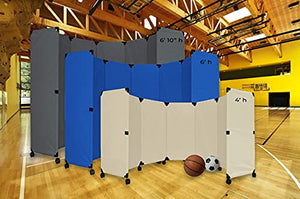 VERSARE Versare MP6 Portable Folding Wall Partition | Economical 3 Panel Room Divider On Wheels