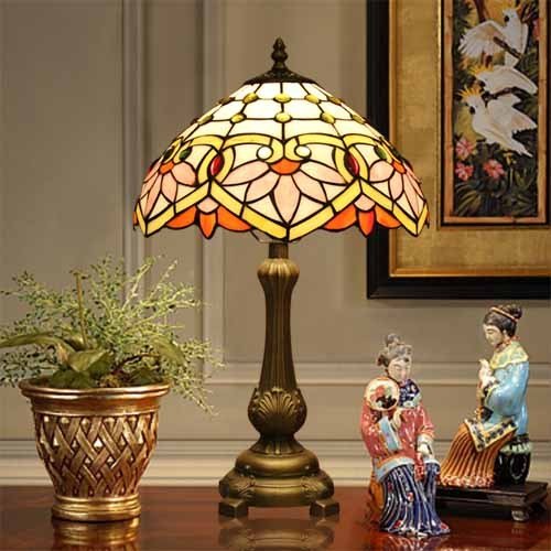 Tiffany Europaische retro style hand-painted stained glass table lamp