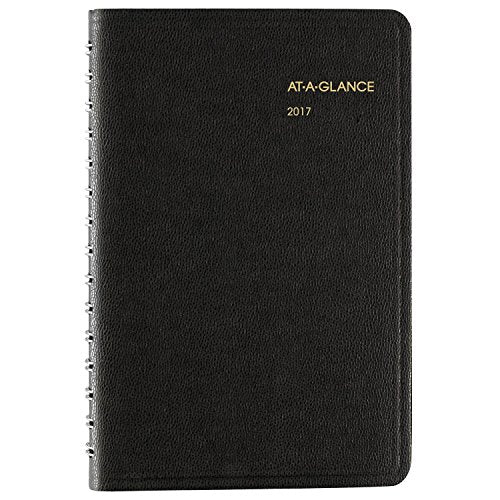 AT-A-GLANCE Appointment Book / Planner 2017, Daily, 4-7/8 x 8", Black (70-800-05)