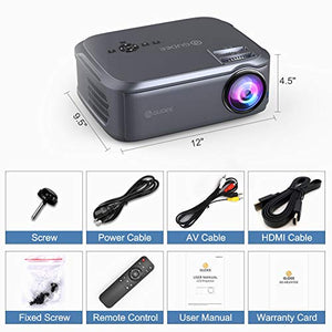 Video Projector, GuDee Projectors 1080P Full HD Overhead Projector Portable for Computer Laptop Business Game PowerPoint Presentation Home Theater Compatible with iPhone Android USB HDMI