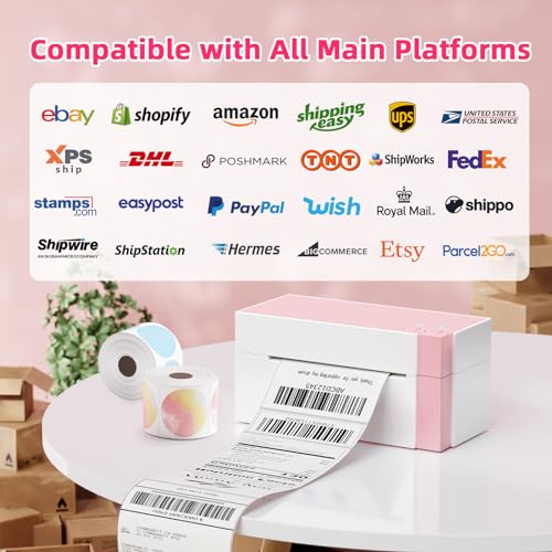 Omezizy WiFi Shipping Label Printer 4x6, 300DPI Wireless for Small Business