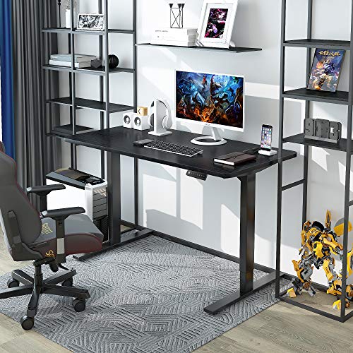 MAIDeSITe Standing Desk Electric Height Adjustable Computer Desk 55 x 28 Inches Home Office Desk Memory Controller Sit Stand Table Computer Workstations Black