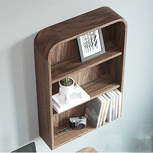 Small Wall-Mounted 3-Layer Storage Bookshelf - Brass