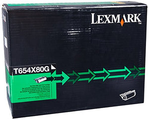 Lexmark T654X80G T654 T656 TS654 TS656 Toner Cartridge (Black) in Retail Packaging
