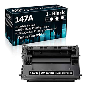 Compatible 1 Pack 147A | W1470A Remanufactured Toner Cartridge Replacement for HP Enterprise M610 M611 M612 M612x Flow MFP M634z M636z MFP 635h 636h Printer Ink Cartridge (Black)