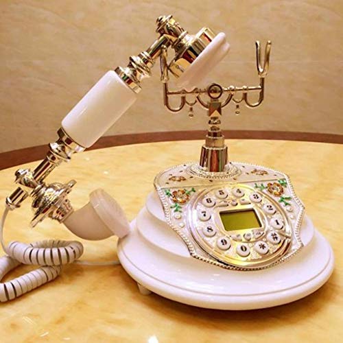 TEmkin European-Style Antique Telephone with Backlight and Caller ID - White