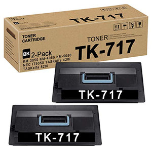 TK717 TK-717 1T02GR0US0 (Black,2 Pack) Toner Cartridge Replacement for Kyocera KM-3050 KM-4050 KM-5050 NEC IT5050 TASKalfa 420i TASKalfa 520i Toner Kit Printer