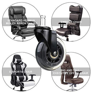 AuLYn 5pcs Heavy Duty Office Chair Casters for Hard Floors