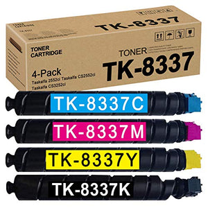 (1BK+1C+1M+1Y, 4PK) TK8337 TK-8337 1T02RL0US0 1T02RLCUS0 1T02RLBUS0 1T02RLAUS0 Toner Cartridge Replacement for Kyocera Taskalfa 2552ci CS2552ci CS3252ci Toner Kit Printer