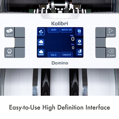 Kolibri Domino Bank Grade Mixed Denomination Money Counter Machine Cash Counter Bill Counter and Bill Reader with UV,MG,IR Counterfeit Detector