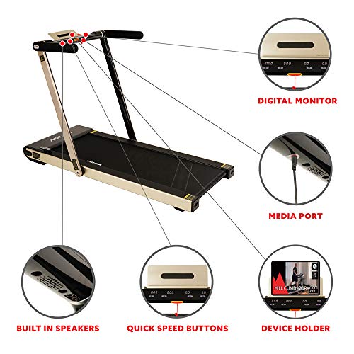 ASUNA Space Saving Treadmill, Motorized with Speakers for AUX Audio Connection - 8730G