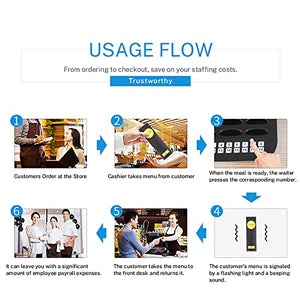 ROLTIN Restaurant Pager - 168 Hours Standby, 6000 Sq. Meters Coverage