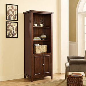 Crosley Furniture Sienna Bookcase - Rustic Mahogany