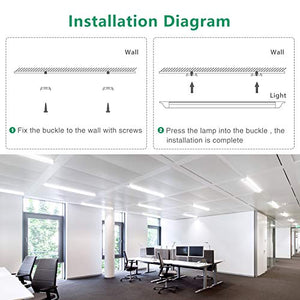 Facaimo LED Tube Light Fixture 45.3inch 40W 4000LM 3000K/4500K/6500K 4ft Ceiling Light