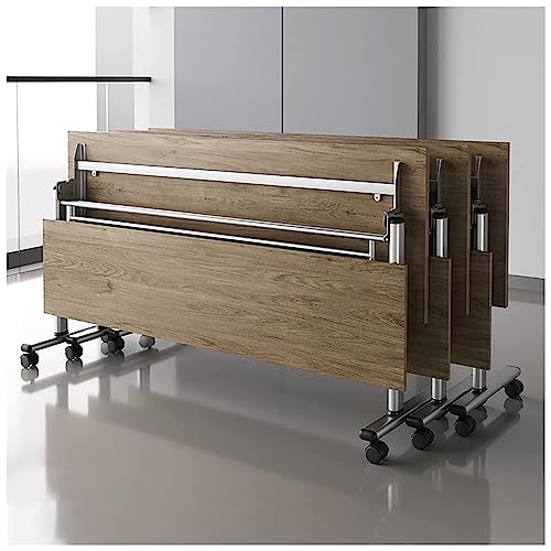 NaLoRa Foldable Conference Training Table Set of 3, Lockable Wheels, Metal C, 120x50x75CM, B 120x60