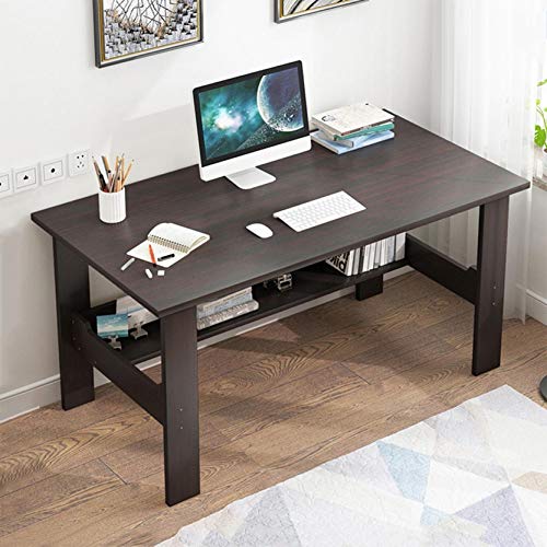 【Shipping from US】 39'' Computer Desk with Bookshelf,Modern Simple Gaming Desk Laptop Notebook Workstation Table with Storage Shelf for Home Office Sturdy Writing and Study Desktop (Black)