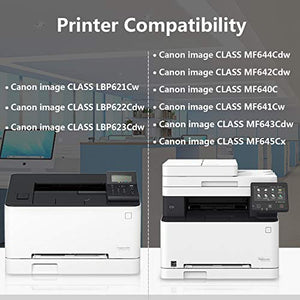 5 Pack (2BK+C+M+Y) Cartridge 054H CRG-054H Toner Cartridge Replacement for Canon Color Image CLASS LBP621Cw LBP622Cdw LBP623Cdw MF642Cdw MF644Cdw MF640C MF641Cw MF643Cdw MF645Cx Printer,Sold by TopInk