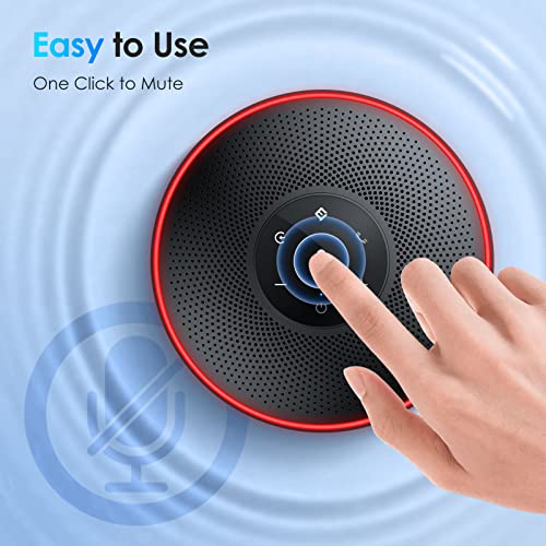EMEET M220 Professional Wireless Speakerphone - 360°Voice Pick-up, 8 AI Noise Cancellation Mics, Bluetooth, Skype Speakerphone
