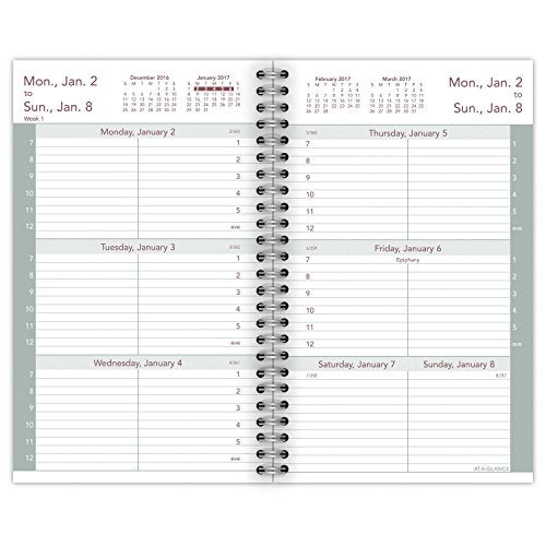 AT-A-GLANCE Weekly Planner 2017 Refill for 70-008, 3-1/4 x 6-1/4", Black (70-904-10)