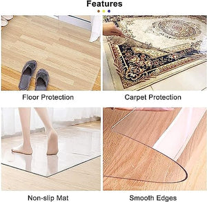 PHONME Clear Office Chair Mat for Carpets - Transparent HD Protector Mat 1.5mm Thick - Premium Quality Floor Mat (140 * 200cm)