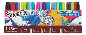 Sharpie 1983255 Permanent Markers Ultimate Collection, Fine and Ultra Fine Points, Assorted Colors, 115 Count