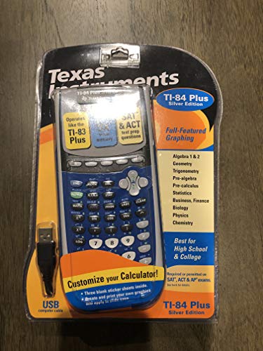 Texas Instruments TI-84 Plus Silver Edition Graphing Calculator - BLUE