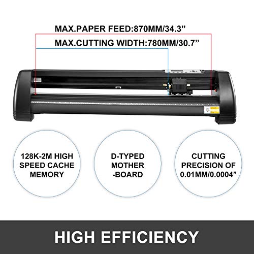 VEVOR Vinyl Cutter 34Inch Vinyl Cutter Machine Manual Vinyl Printer LCD Display Plotter Cutter Sign Cutting with Signmaster Software and Accessories