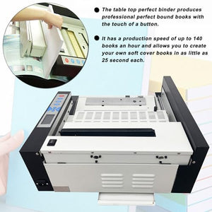 HQHAOTWU Automatic Hot Melt Glue Thermal Binding Machine 1.4" Binding Thickness - LCD Screen - 110V