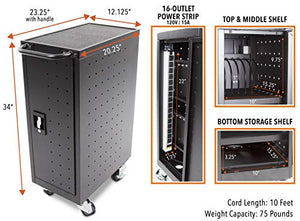 Stand Steady Line Leader 4 Pack Compact Mobile Charging Cart - Charge and Store 16 Devices