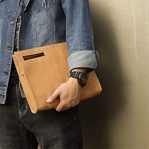 YZBMH 1 Piece Document Bag Vintage Clutch Large Capacity Diagonal Bag Business Casual Bag (Color : A, Size : 30 * 25cm)