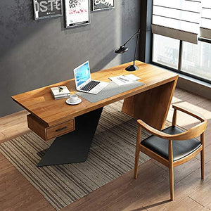 KgByy Wooden liveing Room Modern Industrial Minimalist Style Solid Writing Desk, Computer Desk Home Office Workstation,