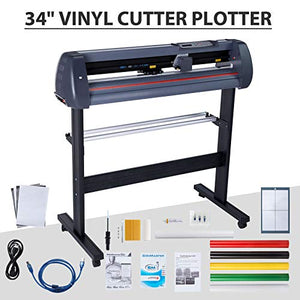 CO-Z 34 inch Vinyl Cutter, Vinyl Cutting Machine with Stand, Digital Graphtec Vinyl Printer Cutting Machine, Vinyl Plotter Machine T-Shirt Decal Bundle Banner Sign Making Tools with Software