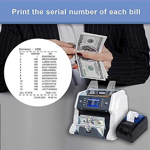 Printer and RIBAO BC-55 Mixed Denomination Bill Money Counter