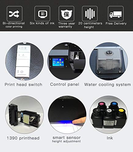Automatic LED Cylindrical & Flatbed All- in-one UV Inkjet Printer, Multifunctional Industrial Digital Rotary Printer for All Kinds of Cylindrical Bottles & Tubes. (A3+)