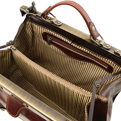 Tuscany Leather Monalisa Doctor gladstone leather bag with front straps Honey