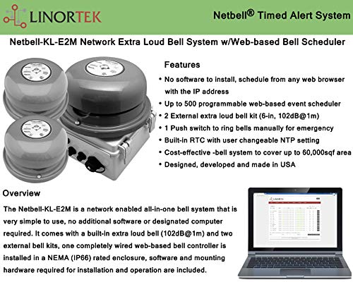 Netbell Automatic All-in-One Extra Loud Break Bell System with 3 Bells