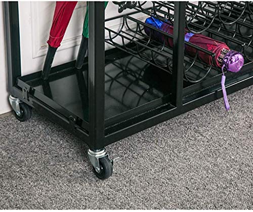 TQQEMFXM Removable Creative School Office Storage Rack with Universal Wheel (Black)