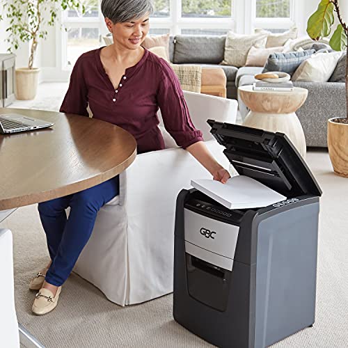GBC Auto Feed+ Paper Shredder, 100 Sheet Capacity, Super Cross-Cut, Home Office - 100X (WSM1757602)
