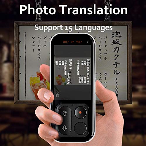 JoneR Voice Language Translator Device, 2-Year Unlimited Global Data, Support Photo Translation, 3.1-inch Touch Screen, 55 Languages +75 Accents Instant Two-Way Portable Translator, Fly, Black