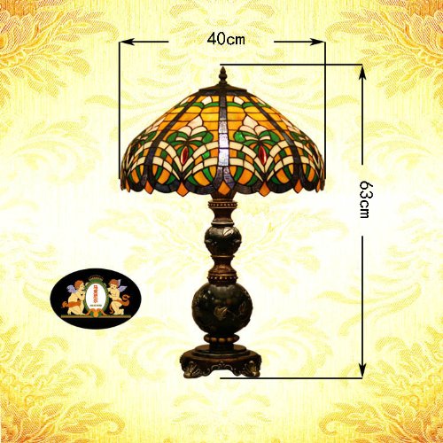 Tiffany Europaische retro style hand-painted stained glass table lamp